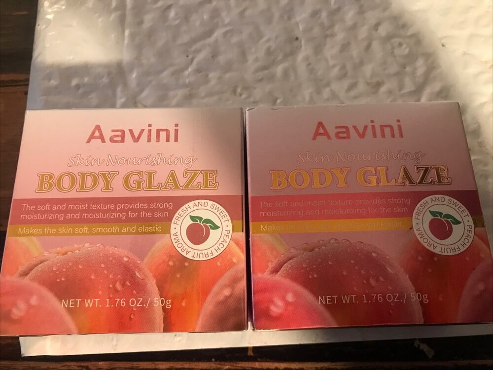 Aavini Skin Glaze 50g Peach-Scented Hydration Radiance Smooth Texture Lot Of 2